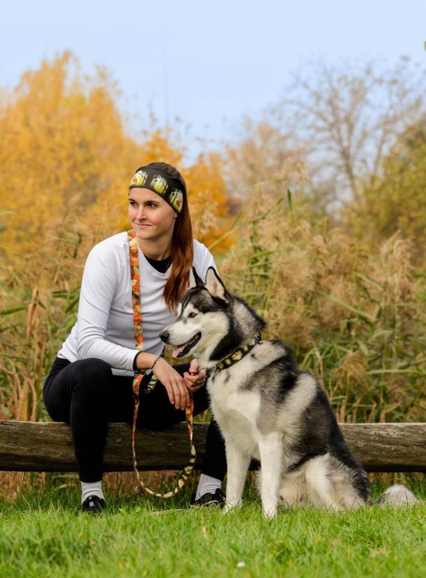 Vodítko a obojek pro psy - Foxy Lands - Materiál: Kočárkovina - hrubší a odolná