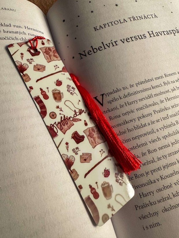 Záložky do knihy s potiskem - Škola čar a kouzel set 4ks